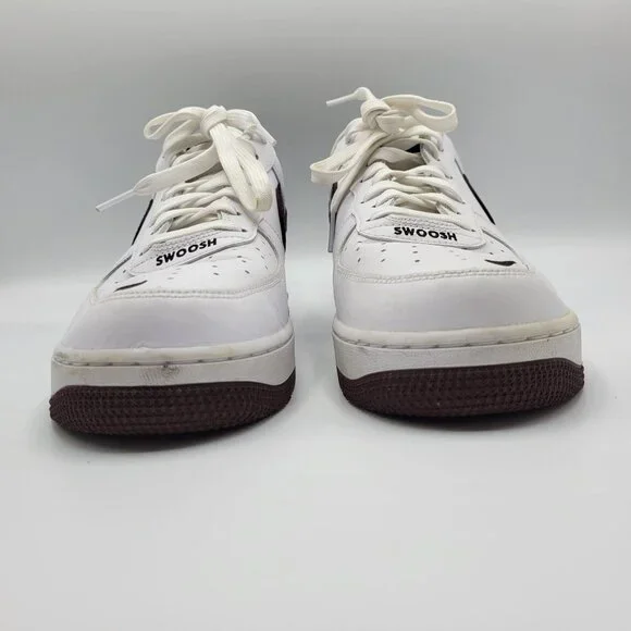 Nike Air Force 1 CJ8731 100 Low Mens Sneakers Size 10 White & Maroon - Picture 9 of 16